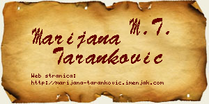 Marijana Taranković vizit kartica